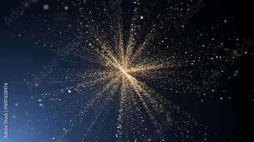 Stunning visual of a radiant starburst effect with golden particles against a dark background, evoking a sense of wonder and awe