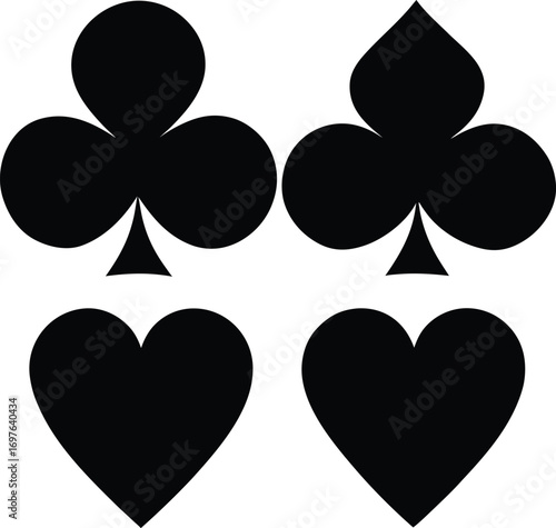 Playing Card Suits Silhouette