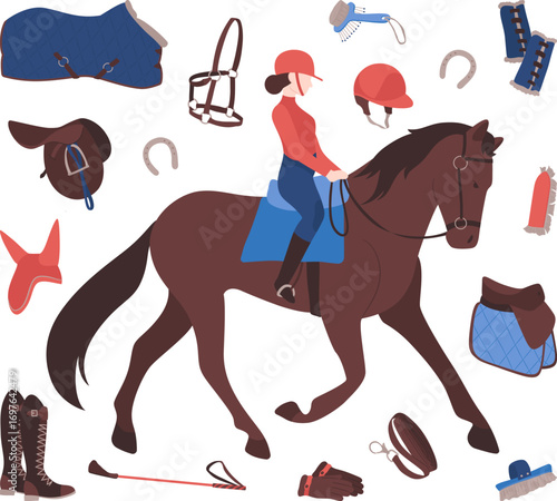 Horse Riding and Equestrian Sport Items Collection