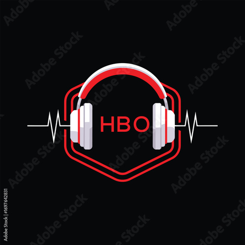 HBO  Headphone Company logo. HBO Modern Music logo design for entrepreneur and business. HBO Entertainment Branding best icon.
