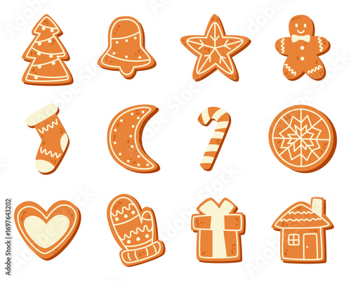 Collection of Christmas Gingerbread Cookies.
