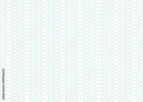 Geometric seamless pattern of lines. White and green background, Seamless vector texture for certificates, banknotes. Watermark design