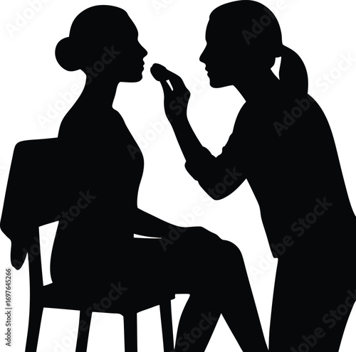  Makeup Artist Applying Cosmetics to Client