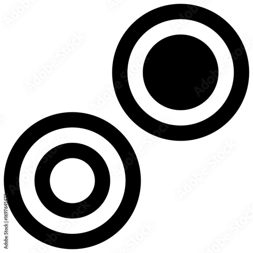 Draughts. Outlined stroke vector icon with black-filled details.