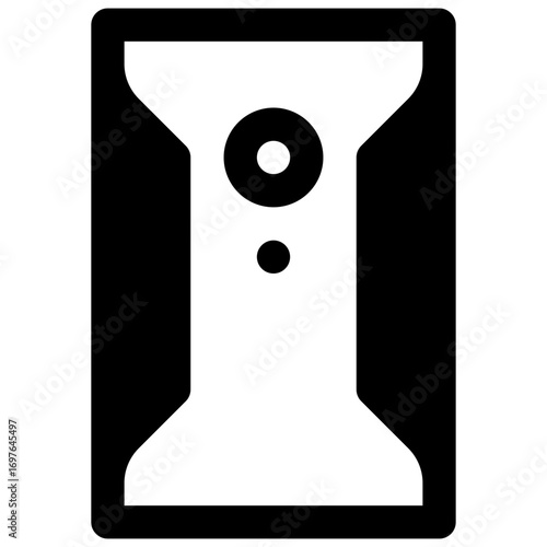 Gaming desktop. Outlined stroke vector icon with black-filled details.