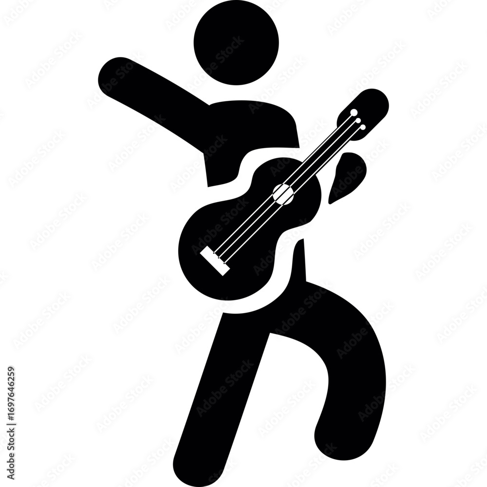 Obraz premium 3d man with guitar