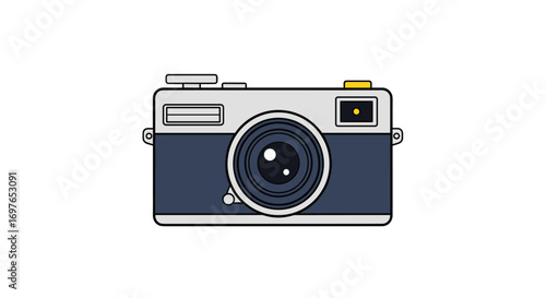 Classic vintage retro camera photography object with lens and viewfinder for capturing memories and visual stories
