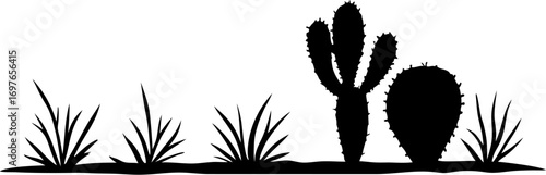 Cactus Silhouette Vector | Desert Plant, Nature, and Succulent Outline Design