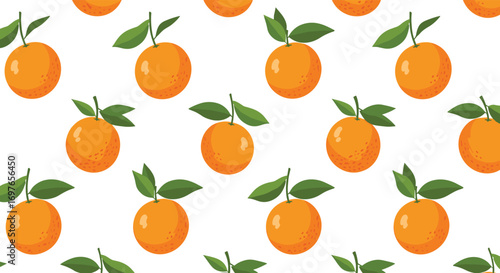 Vibrant citrus fruit pattern delightful juicy oranges with green leaves repeating design