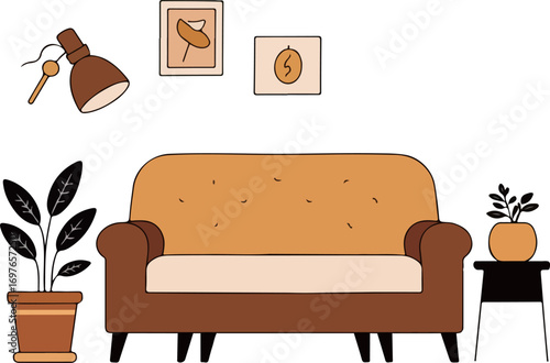 Cozy Living Room Illustration