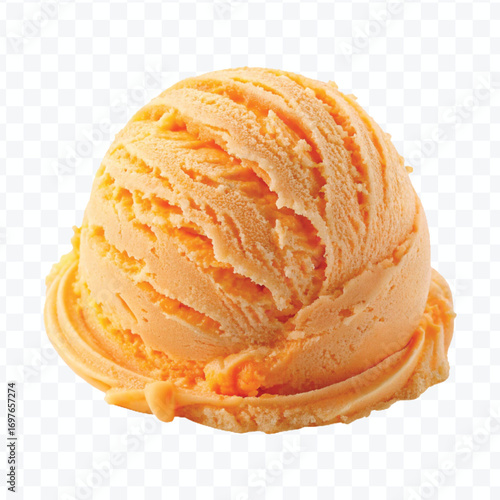 realistic delicious scoop of  vanilla ice cream in in different color style isolated on transparent background