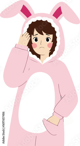 Surprised Woman in Bunny Costume