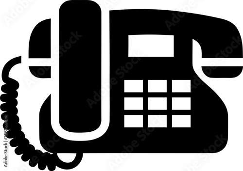 Retro telephone icon simple graphic design communication