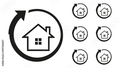 House with recycle arrow for real estate concept