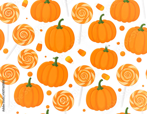 seamless background with pumpkins