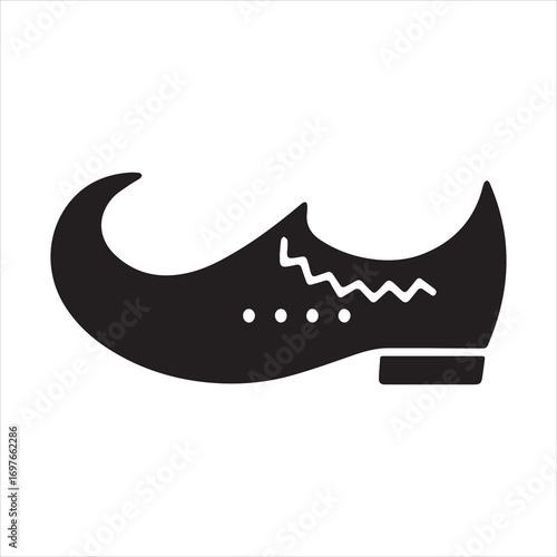 Ethnic Footwear icon silhouette vector with white background