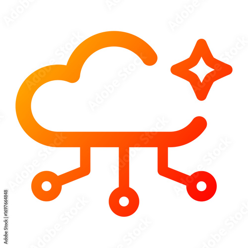 Cloud computing. cloud, technology, data, digital, network, storage, internet, server, online. Vector Icon Illustration