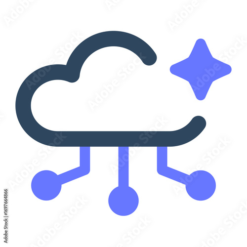 Cloud computing. cloud, technology, data, digital, network, storage, internet, server, online. Vector Icon Illustration