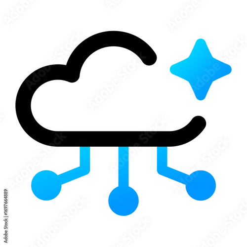 Cloud computing. cloud, technology, data, digital, network, storage, internet, server, online. Vector Icon Illustration