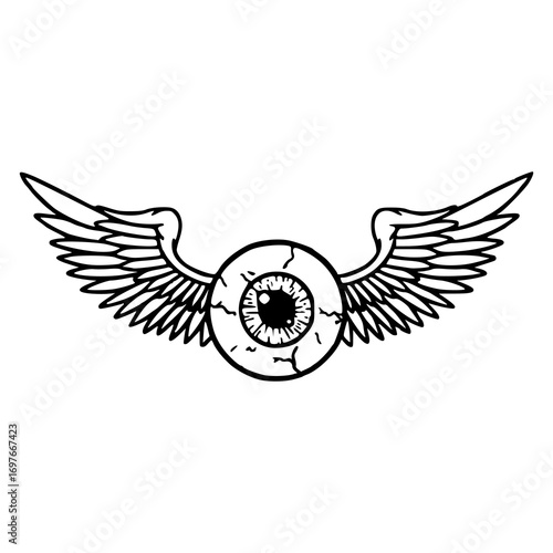 all-seeing eye with angel wings illustration