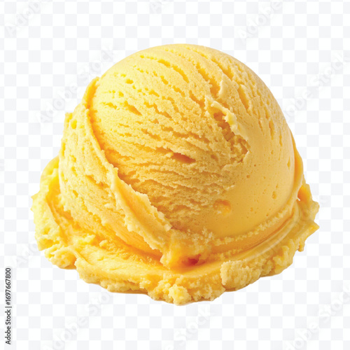 realistic delicious scoop of  vanilla ice cream in in different color style isolated on transparent background