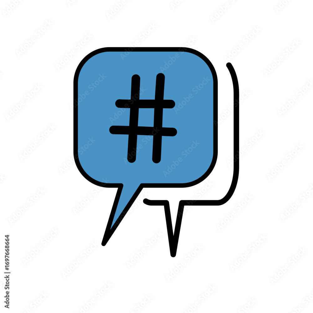 Fototapeta premium Social Media Hashtag Chat Icon