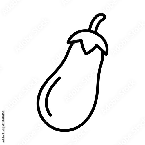 eggplant line icon symbolizing fresh produce and vegan diet