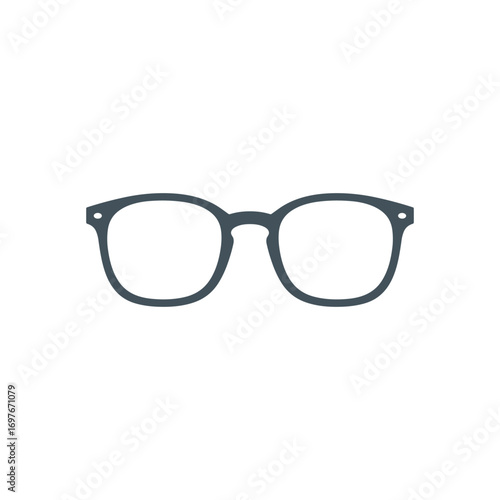 Simple black eyeglasses icon graphic design – stock vector flat illustration