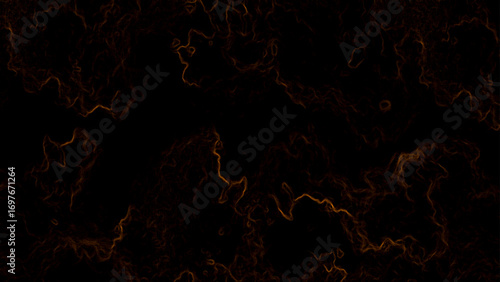 Dark abstract background with faint glowing orange fractal flowing lines. Energy currents, lightning veins, or cosmic plasma streams. Mysterious, futuristic, and atmospheric texture