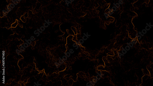 Dark abstract background with faint glowing orange fractal flowing lines. Energy currents, lightning veins, or cosmic plasma streams. Mysterious, futuristic, and atmospheric texture