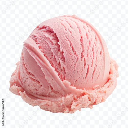 realistic delicious scoop of  vanilla ice cream in in different color style isolated on transparent background
