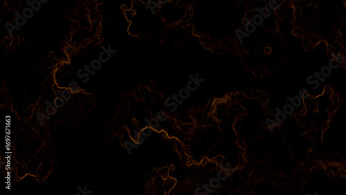 Dark abstract background with faint glowing orange fractal flowing lines. Energy currents, lightning veins, or cosmic plasma streams. Mysterious, futuristic, and atmospheric texture