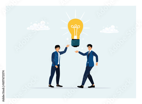 Two entrepreneurs collaborate and brainstorm to find a solution.