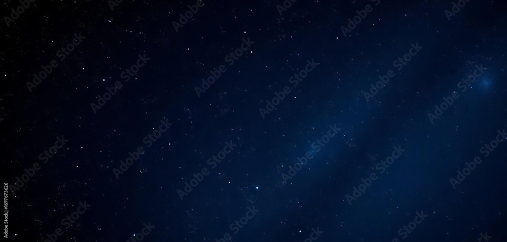 Naklejka premium Deep navy blue backdrop, scattered stars and nebulae, stellar, digital art