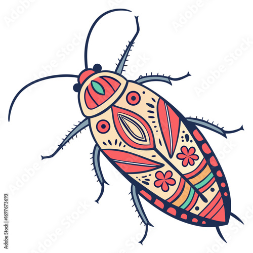 Colorful patterned cockroach