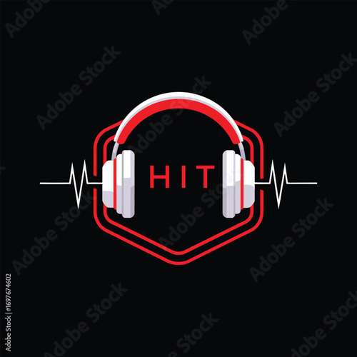 HIT  Headphone Company logo. HIT Modern Music logo design for entrepreneur and business. HIT Entertainment Branding best icon.

