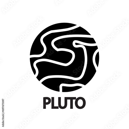 Solar system glyph icon. Planets set glyph icon. Planet Earth and sun icon. Space background. World symbol. glyph art. glyph Icons set. pluto glyph icon