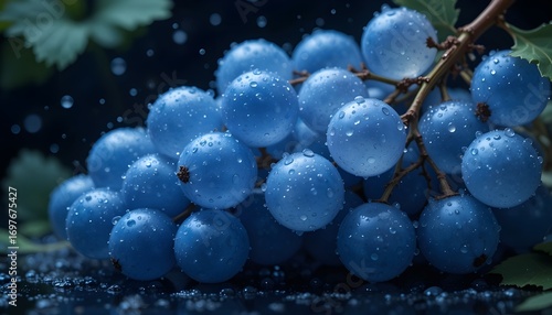blue grapes on the vine