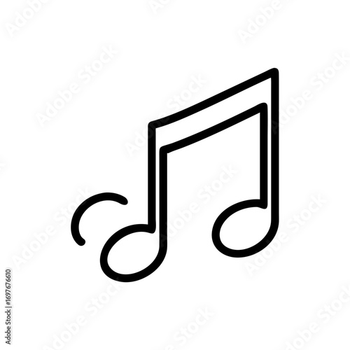 Simple Black Musical Note – Clean and Iconic Music Symbol Design