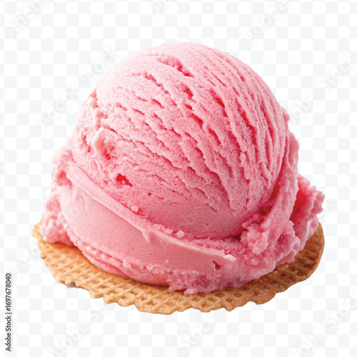 realistic delicious scoop of  vanilla ice cream in in different color style isolated on transparent background