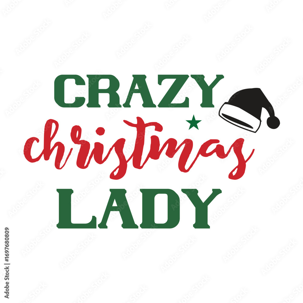 Fototapeta premium crazy christmas lady