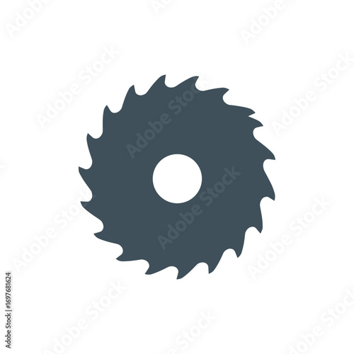 Circular saw blade icon – stock vector flat illustration