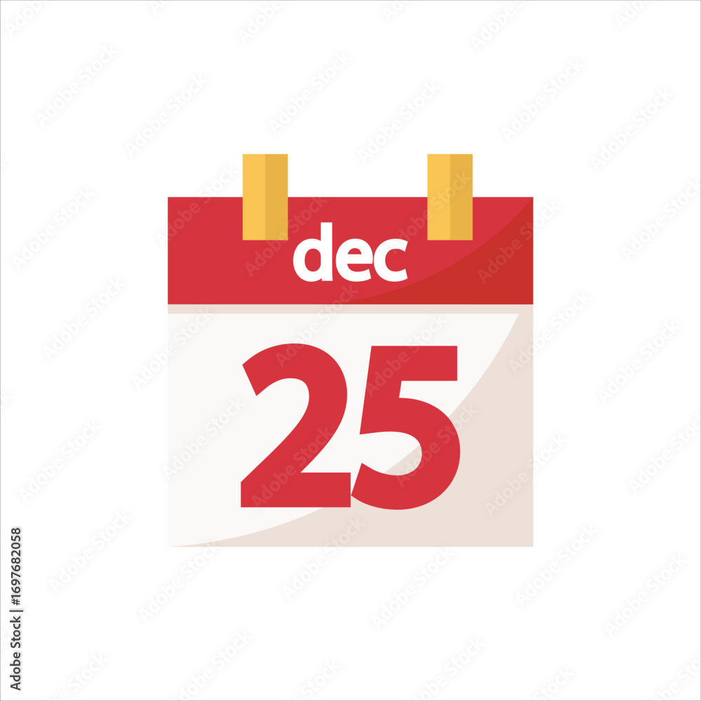 Fototapeta premium Christmas Calendar Vector Flat Illustration