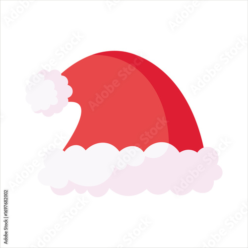 Santa Hat Vector Flat Illustration