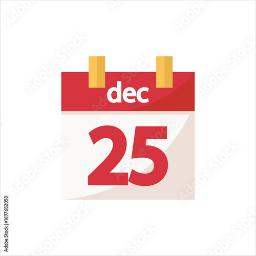 Christmas Calendar Vector Flat Illustration