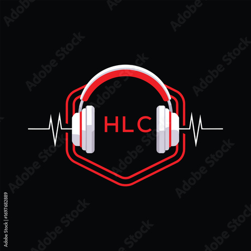 HLC  Headphone Company logo. HLC Modern Music logo design for entrepreneur and business. HLC Entertainment Branding best icon.
