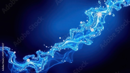 Futuristic glowing DNA strand with digital effects