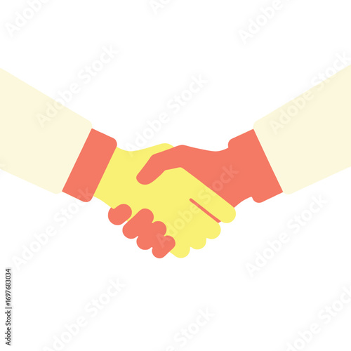 vector illustration of a handshake between a civilian and a soldier symbolizing gratitude and support on Veterans Day.