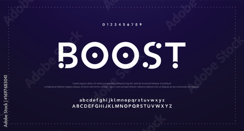 Design Modern abstract digital alphabet font. Minimal technology typography, Creative urban sport fashion futuristic font and with numbers. vector illustration.