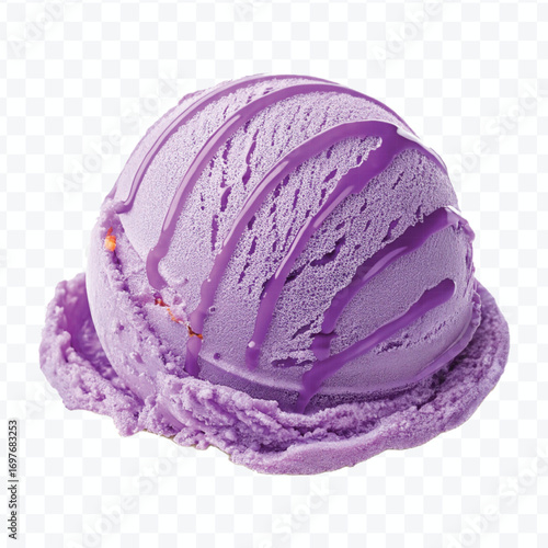 realistic delicious scoop of  vanilla ice cream in in different color style isolated on transparent background